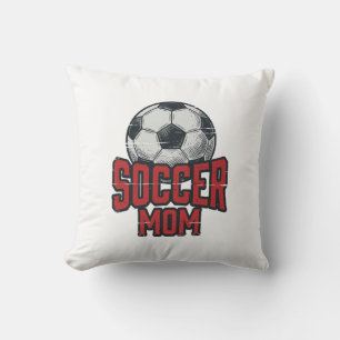 Soccer Mom Vintage Distressed Sports Shirt Design_ Throw Pillow