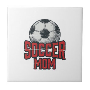 Soccer Mom Vintage Distressed Sports Shirt Design_ Tile