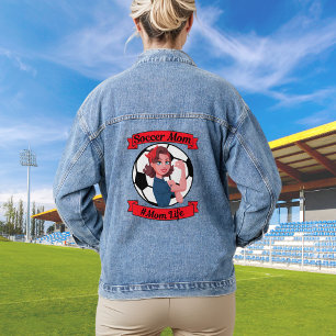 Soccer Mom with Balls Vintage Soccer Mom Denim Jacket