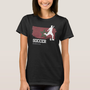 Soccer Morocco Flag Football Team Soccer Player   T-Shirt