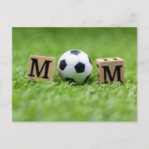 Soccer Mother's Day with ball  and word MOM  Postcard