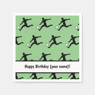 Soccer Motif with Footballers - Fun Boys / Men's Napkin