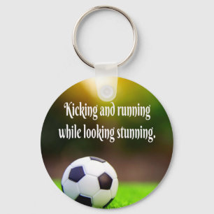 Soccer Motivational Inspirational Green Field Keychain