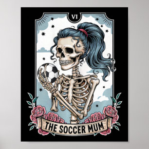 Soccer Mum Tarot Card Skeleton Soccer Mum Mothers  Poster