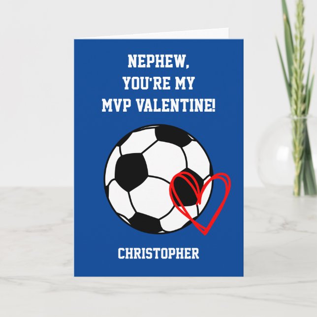 Soccer MVP Valentine's Day Nephew Card (Front)