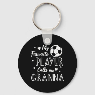 Soccer My Favorite Player Calls Me Granna  Keychain