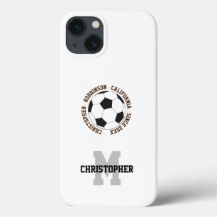 Soccer name initial personalized text iPhone 13 case