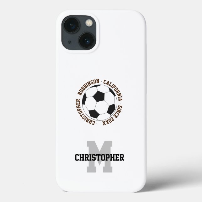Soccer name initial personalized text Case-Mate iPhone case (Back)