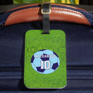 Soccer Name & Number Luggage Tag