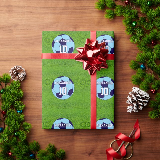Soccer | Name & Number Wrapping Paper (Holiday Gift)