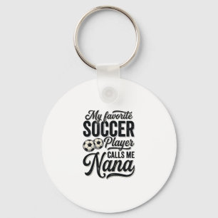 Soccer Nana Vintage Engraving Family Player Shirt_ Keychain
