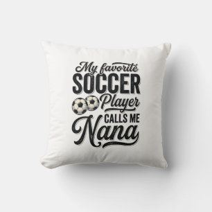Soccer Nana Vintage Engraving Family Player Shirt_ Throw Pillow