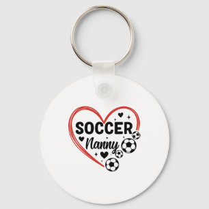 Soccer Nanny Heart Soccer Player Nanny Keychain