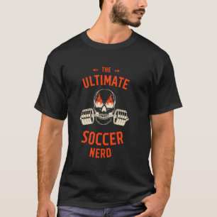 Soccer Nerd Flaming Skull Barbell Strength Trainin T-Shirt