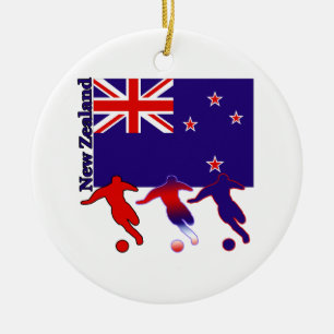 Soccer New Zealand Ceramic Ornament
