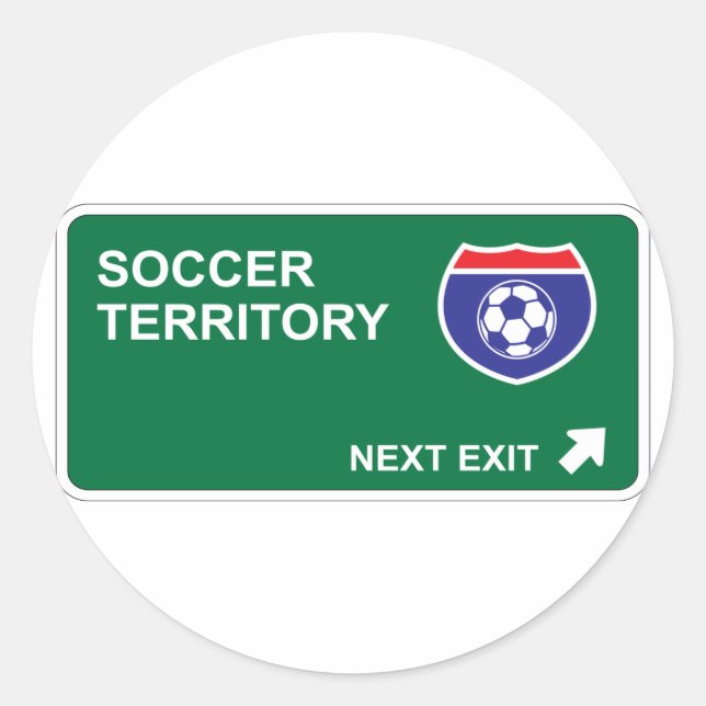 Soccer Next Exit Classic Round Sticker (Front)