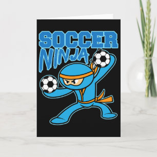 Soccer Ninja Player Cute Footbyll Lovers Funny Gif Card