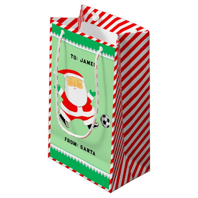 Soccer Noël Petit sac cadeau (Devant Angle)