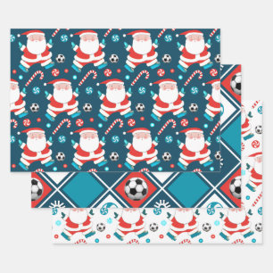 Soccer Noël Vacances Papier cadeau enveloppant