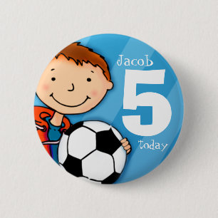 Soccer/nom de football et âge 5 bouton / badge