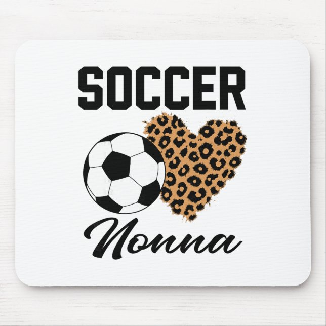 Soccer Nonna Leopard Heart Nonna  Mouse Pad (Front)