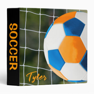 Soccer Notebook Blue and Orange with Net Binder