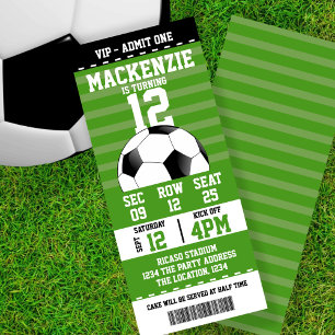 Soccer Novelty Ticket Personalized Invitation