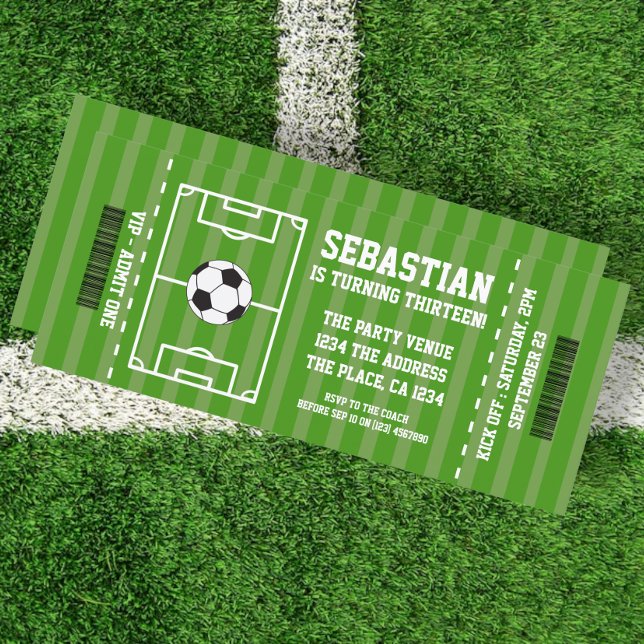 Soccer Novelty Ticket Personalized Invitation (Creator Uploaded)