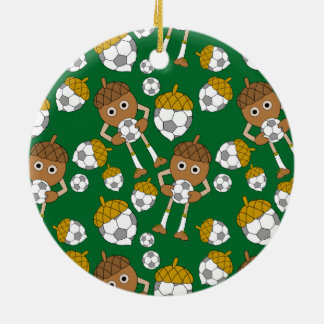 Soccer Nut Pattern Ceramic Ornament