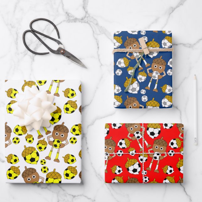 Soccer Nut Pattern  Wrapping Paper Sheet (Front)