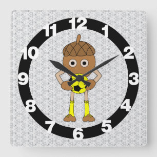 Soccer Nut Square Wall Clock