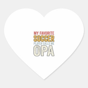Soccer Opa Vintage Typography Shirt Design_1 Heart Sticker