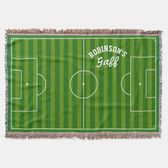 Soccer or Football personalized Throw Blanket (Front)