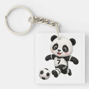 Soccer Panda Keychain 