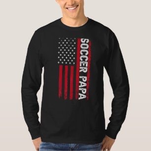 Soccer Papa American Flag Father's Day Men's T-Shirt