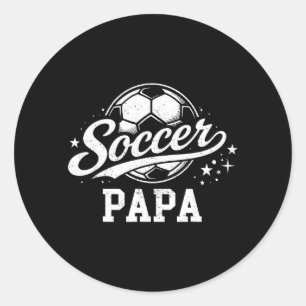 Soccer papa family matching soccer lovers classic round sticker