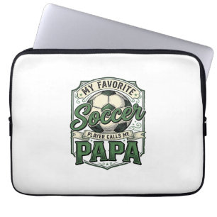 Soccer Papa Vintage Engraving Shirt Design_1 Laptop Sleeve