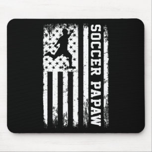 Soccer Papaw Vintage Usa American Flag Mouse Pad