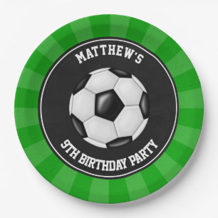Soccer Party Cake Dinner Plates Personalized
