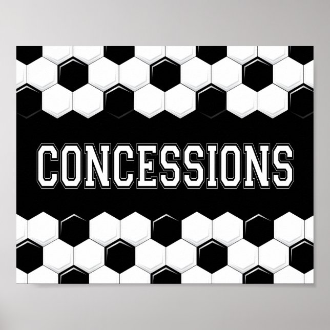Soccer Party CONCESSIONS Sign Print (Front)