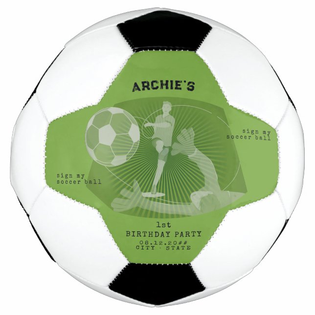 Soccer Party Game Day Pitch Birthday Party Soccer Ball (Front)