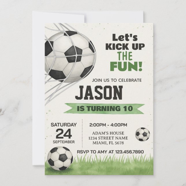 Soccer Party Invitation (Front)