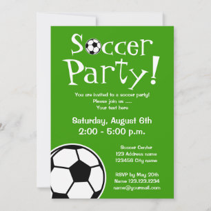 Soccer party invitations for Birthdays or BBQ