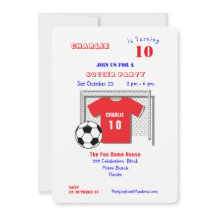Soccer Party Red Soccer Shirt Personalized