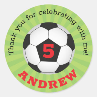 Soccer Party Thank You Round Stickers