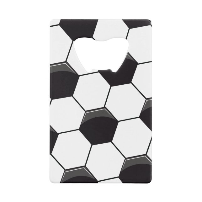 Soccer Pattern Credit Card Bottle Opener (Front)