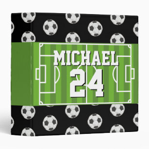 Soccer Pattern Player Name Jersey Sports Binder