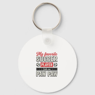 Soccer Paw Paw Vintage Player Grandpa Shirt Design Keychain