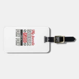 Soccer Paw Paw Vintage Player Grandpa Shirt Design Luggage Tag