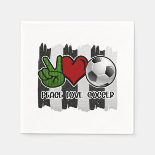 Soccer Peace and Love Napkin